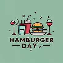 汉堡日-汉堡日汉堡日食品饮料矢量艺术-空若网 汉堡日-汉堡日汉堡日食品饮料矢量艺术-空若网