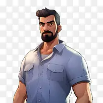 侠盗猎车手角色-侠盗猎车手角色男子胡子蓝色衬衫摆姿势-空若网 侠盗猎车手角色-侠盗猎车手角色男子胡子蓝色衬衫摆姿势-空若网