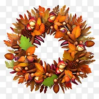 感恩节花环-秋天的树叶-空若网 感恩节花环-秋天的树叶-空若网