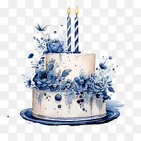 海军生日-海军生日蛋糕生日蓝色花朵-空若网 海军生日-海军生日蛋糕生日蓝色花朵-空若网