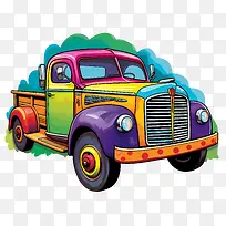老式卡车-老式卡车卡车多彩复古复古-空若网 老式卡车-老式卡车卡车多彩复古复古-空若网