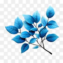 蓝色的叶子-树枝-空若网 蓝色的叶子-树枝-空若网