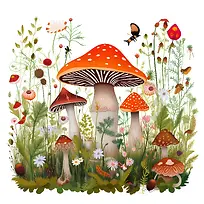 蘑菇屋-蘑菇屋蘑菇野花草甸昆虫-空若网 蘑菇屋-蘑菇屋蘑菇野花草甸昆虫-空若网