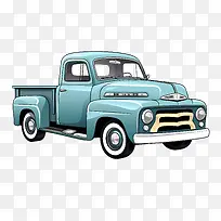 老式卡车-老式卡车皮卡车老式复古蓝色-空若网 老式卡车-老式卡车皮卡车老式复古蓝色-空若网
