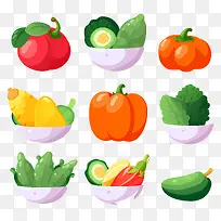 蔬菜-不同类型的新鲜蔬菜以美观的方式排列在碗中-空若网 蔬菜-不同类型的新鲜蔬菜以美观的方式排列在碗中-空若网