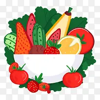 新鲜水果和蔬菜-满满一碗新鲜,开胃的水果和蔬菜-空若网 新鲜水果和蔬菜-满满一碗新鲜,开胃的水果和蔬菜-空若网