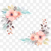 水彩插图-黑色背景上的水彩花环,详细-空若网 水彩插图-黑色背景上的水彩花环,详细-空若网