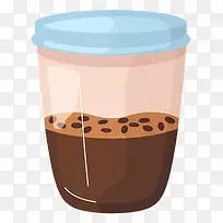 一杯咖啡—咖啡加巧克力片,塑料杯的图像-空若网 一杯咖啡—咖啡加巧克力片,塑料杯的图像-空若网