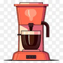 咖啡机-带蒸汽孔和按钮的红色咖啡机-空若网 咖啡机-带蒸汽孔和按钮的红色咖啡机-空若网