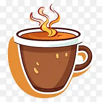 咖啡-黑色上热气腾腾的棕色咖啡杯的插图-空若网 咖啡-黑色上热气腾腾的棕色咖啡杯的插图-空若网