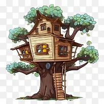 树屋-树屋树屋卡通屋树-空若网 树屋-树屋树屋卡通屋树-空若网