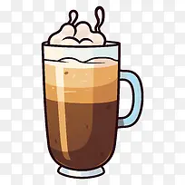 咖啡-玻璃杯,配有生奶油咖啡漩涡-空若网 咖啡-玻璃杯,配有生奶油咖啡漩涡-空若网