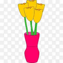 花瓶花郁金香夹艺术花瓶-空若网 花瓶花郁金香夹艺术花瓶-空若网