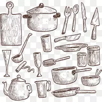 厨房用具绘制图.手绘厨房-空若网 厨房用具绘制图.手绘厨房-空若网