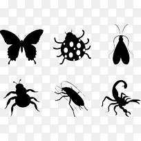 昆虫蝴蝶剪影剪贴画-昆虫剪影-空若网 昆虫蝴蝶剪影剪贴画-昆虫剪影-空若网