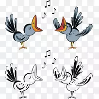 乌鸦摄影剪辑艺术.卡通鸟歌唱材料-空若网 乌鸦摄影剪辑艺术.卡通鸟歌唱材料-空若网