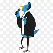 卡通插图-卡通歌唱鸟-空若网 卡通插图-卡通歌唱鸟-空若网