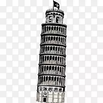 比萨斜塔埃菲尔铁塔剪贴画地标-空若网 比萨斜塔埃菲尔铁塔剪贴画地标-空若网