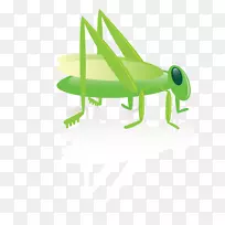 昆虫动画剪贴画.卡通绿蟋蟀-空若网 昆虫动画剪贴画.卡通绿蟋蟀-空若网
