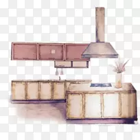 厨房橱柜手绘厨房-空若网 厨房橱柜手绘厨房-空若网