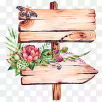 水彩画.手绘花环-空若网 水彩画.手绘花环-空若网