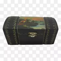 长方形棕色手绘花盒-空若网 长方形棕色手绘花盒-空若网