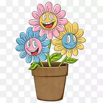 花盆画-快乐花-空若网 花盆画-快乐花-空若网