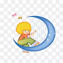 Adobe插画-卡通月亮装饰图案-空若网 Adobe插画-卡通月亮装饰图案-空若网