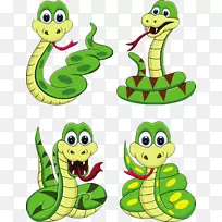 蛇动画剪辑艺术-绿蛇-空若网 蛇动画剪辑艺术-绿蛇-空若网