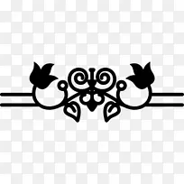 对称花卉设计形状-花卉和藤蔓边缘材料集合-空若网 对称花卉设计形状-花卉和藤蔓边缘材料集合-空若网