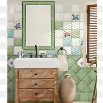 浴室瓷砖地板桌.手绘装饰-空若网 浴室瓷砖地板桌.手绘装饰-空若网