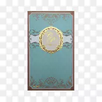 绿松石棕色相框长方形-2017年结婚卡-空若网 绿松石棕色相框长方形-2017年结婚卡-空若网