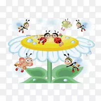 蜜蜂昆虫剪贴画.花-空若网 蜜蜂昆虫剪贴画.花-空若网