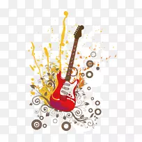 吉他艺术插图.水彩吉他-空若网 吉他艺术插图.水彩吉他-空若网