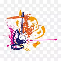 吉他插图.水彩吉他-空若网 吉他插图.水彩吉他-空若网