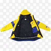 蓝色电夹克钴蓝色外套罩-黄色警戒线-空若网 蓝色电夹克钴蓝色外套罩-黄色警戒线-空若网