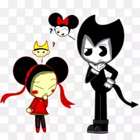 宾迪和墨水机-艺术水彩画-里面的魔鬼-空若网 宾迪和墨水机-艺术水彩画-里面的魔鬼-空若网