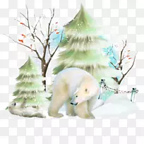 博客十二月封面信冬季手绘北极熊-空若网 博客十二月封面信冬季手绘北极熊-空若网