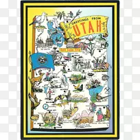 犹他州动画燃烧峡谷水库吸烟-古董明信片-空若网 犹他州动画燃烧峡谷水库吸烟-古董明信片-空若网