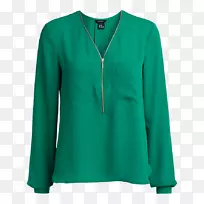 衬衫袖t恤绿色拉链-空若网 衬衫袖t恤绿色拉链-空若网