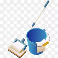 拖把购物车清洁度.蓝色桶-空若网 拖把购物车清洁度.蓝色桶-空若网
