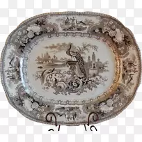 盘子餐具陶瓷板椭圆形棕色图案-空若网 盘子餐具陶瓷板椭圆形棕色图案-空若网