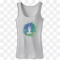 t恤无袖衬衫外服水彩画瑜伽形象-空若网 t恤无袖衬衫外服水彩画瑜伽形象-空若网