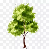 水彩画树-90-空若网 水彩画树-90-空若网