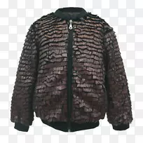 短上衣毛皮袖棕色羊毛-空若网 短上衣毛皮袖棕色羊毛-空若网