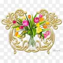 插花艺术.郁金香图案-空若网 插花艺术.郁金香图案-空若网