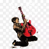 电吉他插画-吉他人-空若网 电吉他插画-吉他人-空若网