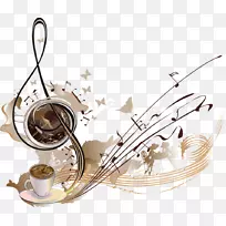 咖啡厅音乐音符插图.咖啡笔记-空若网 咖啡厅音乐音符插图.咖啡笔记-空若网