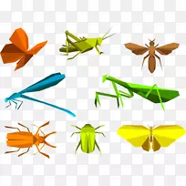 昆虫折纸螳螂剪贴画折纸昆虫-空若网 昆虫折纸螳螂剪贴画折纸昆虫-空若网