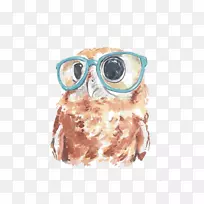 猫头鹰纸水彩画-猫头鹰-空若网 猫头鹰纸水彩画-猫头鹰-空若网